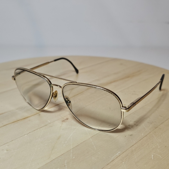Vintage Unbranded Gold Electroplate Aviator Shaped Reading/Eye Glasses Frames - Picture 1 of 8